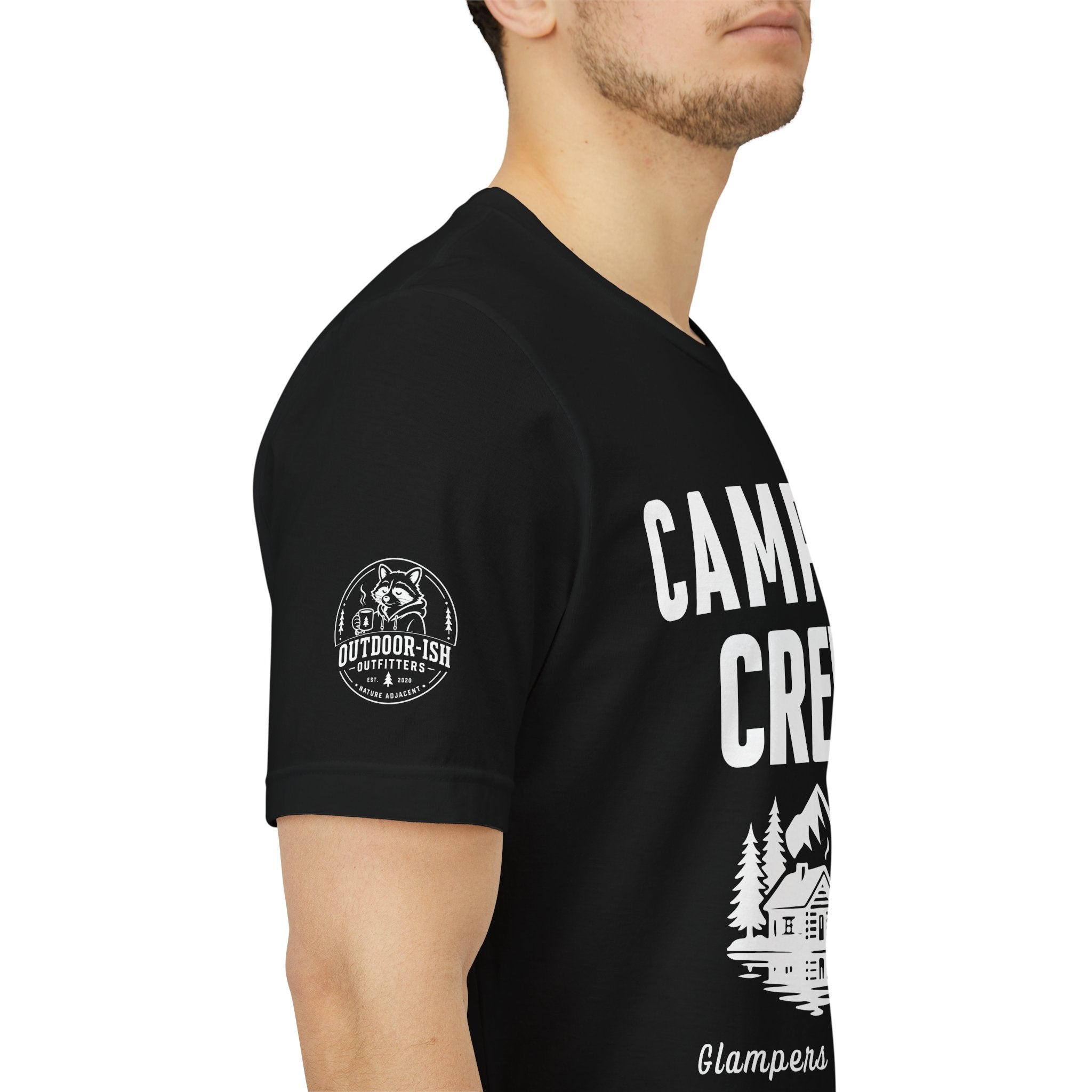Camping Crew T‑Shirt — 'Glampers Wanted' Graphic Tee for Outdoor Lovers